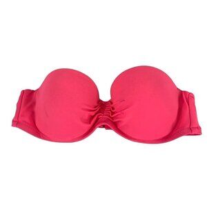 Victoria's Secret Hot Pink Strapless Bathing Suit Top Size 32 B